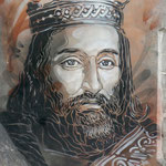 Clotaire 1er, plus jeune fils de Clovis et Clotilde, il devient en 558 seul roi de tout le royaume franc et garde Soissons comme capitale.