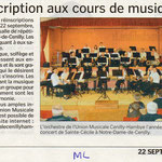 Extrait du Journal "La Manche Libre - édition Coutances/Cerisy la Salle/ND de Cenilly" du22 septembre 2012