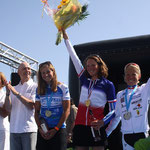 Le podium filles en Elite