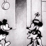 UN CARTONE ANIMATO DEGLI ANNI TRENTA CON PROTAGONISTI TOPOLINO E MINNIE