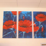 Mohn in Blau; 80x140