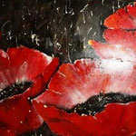 Mohn auf Schwarz; 170x90