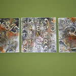 Triptychon Harmony (Satorquadrat, OM, magische Schutz zahl) , 30x90