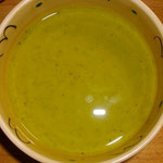 カボチャスープ（皮ごと入れるので、緑が濃い；）　夜