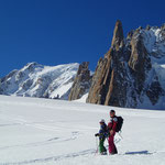 Sur le Glacier du Géant, devant le Mont-Blanc
