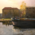 St Joris de Doele Schiedam. Olieverf op doek. 90 x 130