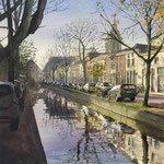 Oudehaven Schoonhoven. Watercolour 35 x 36 cm SOLD