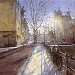 Leliegracht Amsterdam. Watercolour 34 x 44 cm