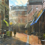 Molenstraat Prinsestraat The Hague. Watercolor 55 x 54 cm SOLD