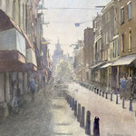 Nieuwe Spiegelstraat Amsterdam. Watercolour. 40 x 40 cm SOLD