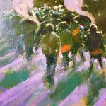 Titus Meeuws painting fanfare colorful purple