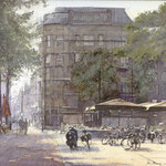 Buitenhof Maison de Bonneterie Den Haag. Watercolour. 35 x 50 cm SOLD