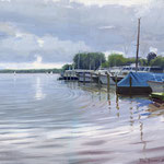 Kralingse Plas Rotterdam. Olieverf op doek. 50 x 60 cm. Huwelijkscadeau