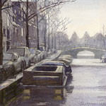 Bakenessergracht Haarle. Watercolour. 30 x 40 cm SOLD