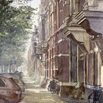 Jan van Nassaustraat Den Haag II. Watercolour. 40 x 38 cm SOLD