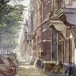 Jan van Nassaustraat Den Haag II. Watercolour. 40 x 38 cm SOLD