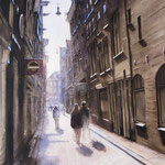 Kleine Wiezel, Amsterdam. Watercolour. 80 x 70 cm SOLD