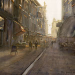 Lange Poten Den Haag. Watercolour 32 x 56 cm SOLD