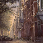 Jan van Nassaustraat Den Haag. Watercolour. 40 x 38 cm SOLD