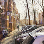 Jan van Nassaustraat Den Haag. Watercolour 35 x 50 cm