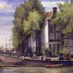 Kalkmarkt Amsterdam. Watercolour 30 x 40 cm