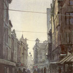 Lange Poten Den Haag III. Watercolour. 40 x 25 cm SOLD