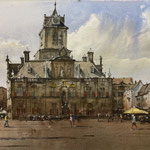 Stadhuis Delft. Watercolor 45 x 70 cm