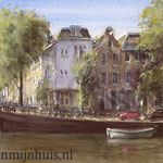 Prinsengracht Amsterdam, watercolour 35 x 60 cm