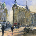 Lange Poten Den Haag. Watercolor 35 x 55 cm SOLD