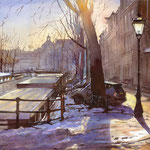 Brouwersgracht Amsterdam. Watercolour 54 x 70 cm