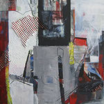 Leinwand-Acryl-Collage-80x100cm - Abstrakt