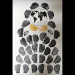 "Series Climate and Environment - The Golden Pair" / lino cut, Linolschnitt /  75 x 110 cm / 2022