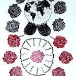 "Series Climate and Environment - Mother" / lino cut, Linolschnitt /  75 x 110 cm / 2022