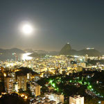 the view at night with the moon