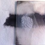 khadi paper, ink, white paint, engraving.
