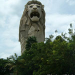 Gigantic Merlion in Sentosa Island (37 Meters Tall) - Observatory on Its Head