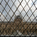 Louvre Museum Seen From the Underground Lobby of the Pyramid