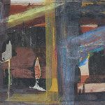 Nr.-S2: Dunkle Tiefe, Acryl,gespachtelt, A 4, Papier
