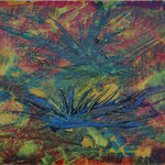 Nr.:S 24: Fliegende Drachen, Acryl, gespachtelt, A 5, Papier