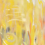 Spiel mit Gelb - Eisenglimmer, Gouache - 60 x 135 cm, 350 €