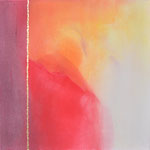 Schritt ins Licht - Gouache und Blattgold - 40 x 40 cm (nicht verkäuflich)
