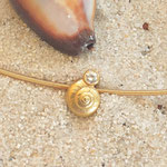 Anhänger Schnecke Gold mit Diamant