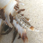 Schnecke Bandring mit Perldraht