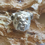 Bulldogge Ring Silber mit Diamant gelb