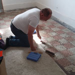 Travaux de carrelage.