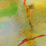 Grün trifft Orange, 120 x 40 x 4 cm,