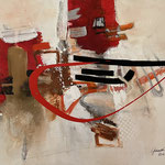 Dynamische Verbundenheit, im schwarzen Schattenfugenrahmen Größe: 60 x 80 x2 cm 