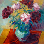 Pivoines vase vert 55x46 750€