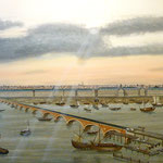 Bordeaux pont de Pierre en construction - 80x150
