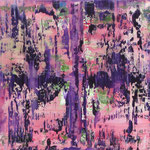 14/13  -  100 x 130 cm  -  Grün-Pink-Lila  -  Öl/Leinwand
